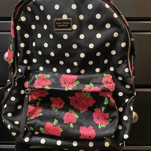 Adorable polka dot and rose backpack